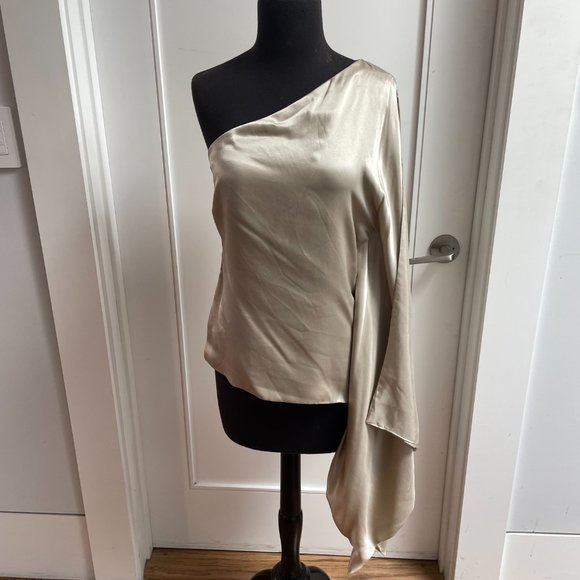 Robert Rodriguez one shoulder silk blouse size 8 - Picture 6 of 12